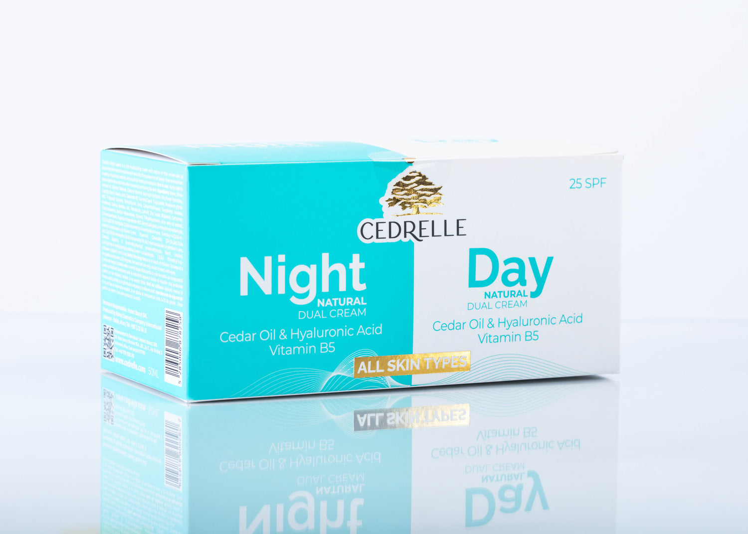 Cedrelle Duo Cremă Zi și Noapte – SPF 25, Vitamina B5, Îngrijire Completă cu ulei de cedru