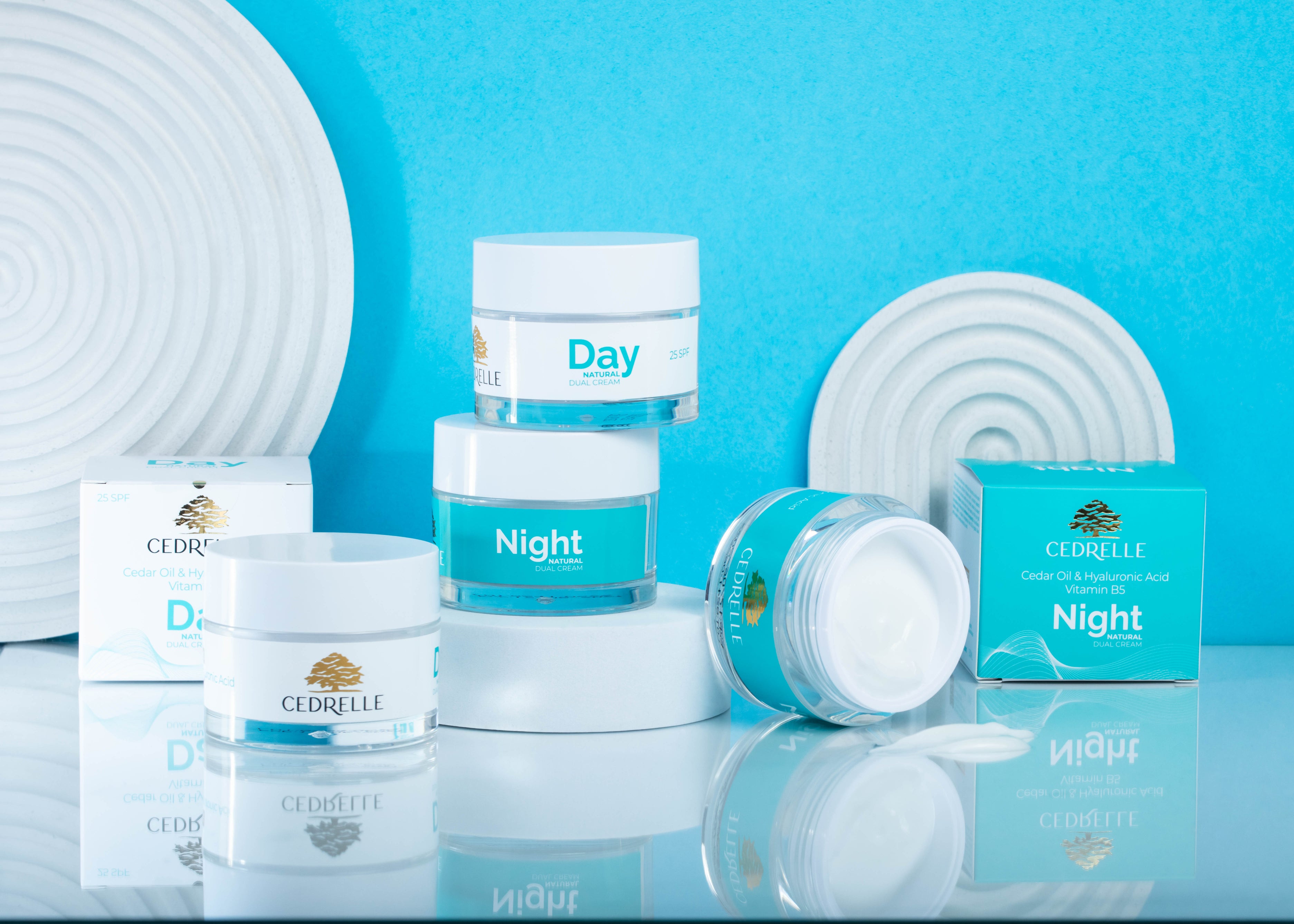 Cedrelle Duo Cremă Zi și Noapte – SPF 25, Vitamina B5, Îngrijire Completă cu ulei de cedru